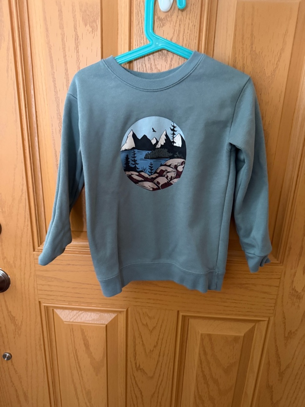 Garanimals Teal Mountain Circle Graphic Crewneck Sweatshirt